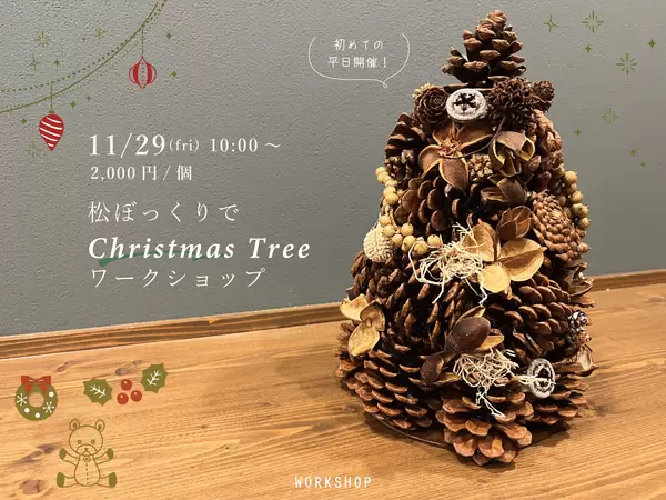 【終了しました】11月29日(金)松ぼっくりでChristmasTreeを作ろう★の画像